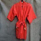 Cotton Chinese Robe W/ Embroidery Red Women’s Sz Medium