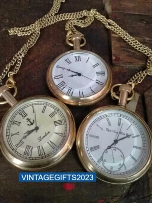 Lot of 3 Watch vintage pocket Collectible Antique Brass  Watch christmas gift - Image 1 of 4
