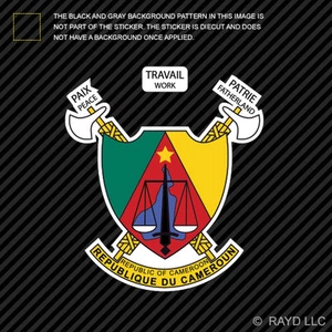 Cameroonian Coat of Arms Sticker Decal Self Adhesive Vinyl Cameroon flag CMR CM - Picture 1 of 1