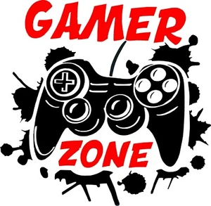 GAMER ZONE Sticker Vinyl Decal 10.5"H x 11.2"W inch. - Picture 1 of 20