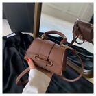 Pu Shoulder Crossbody Bag Solid Color Buckle Square Bag Pu Leather Bag