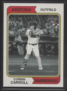 2023 Topps Heritage *** BLACK and WHITE CORBIN CARROLL SSP Parallel #209 MINT - Picture 1 of 2