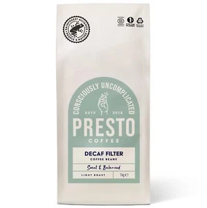 Presto Coffee | Decaffeinated Speciality Coffee Beans 1kg | Light Roast | - Picture 1 of 5