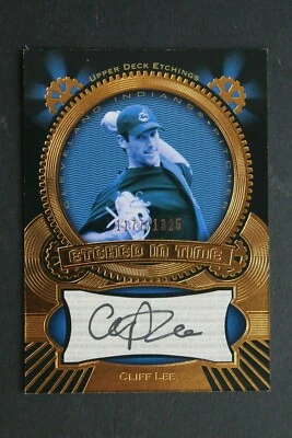 Tarjeta de inserción autógrafa firmada grabada por Cliff Lee 2004 UD grabados #1177/1325  Foto 1 de 2