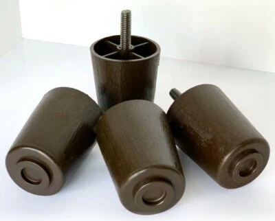 Juego de 4 patas de muebles de plástico marrón oscuro universal de 2 1/2" ~ sofá ~ silla Foto 1 de 2