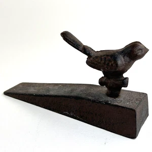 Tope de puerta para pájaros cuña hierro fundido acabado marrón rústico decoración hogar y jardín casa de campo - Imagen 1 de 6