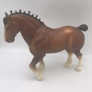 Vtg Breyer USA Traditional Bay Clydesdale Stallion Brown Red White Bob 11" x 9" - Picture 1 of 14