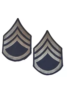 Paire de Grades de manche US Army Staff Sergeant tissé beige Mod.42 WW2 ORIGINAL - Foto 1 di 2