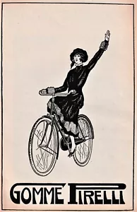 PUBBLICITA' 1927 PIRELLI GOMME PNEUMATICI BICICLETTA CICLI DONNA SICUREZZA - Bild 1 von 1