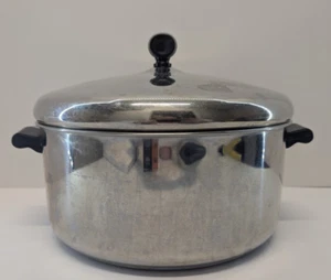 Vintage Farberware 6 Qt Stock Pot w/ Lid Aluminum Clad Stainless Steel NY USA - Picture 1 of 6