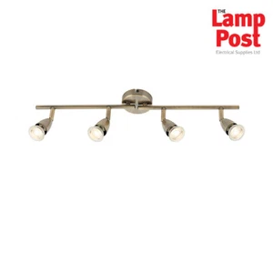 Saxby Amalfi 60992 - 4 Light Quad Spotlight Bar Ceiling Mounted - Antique Brass - Picture 1 of 3