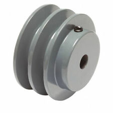 2AK-20 1/2" Bore Solid Sheave Pulley with 2" OD Hex set screws 2 grooves ID 1/2"