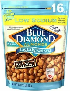 Blue Diamond Almonds, Low Sodium Lightly Salted, 16 Ounce - Picture 1 of 4