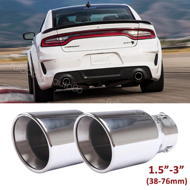 2PCS For Dodge Charger Car Exhaust Pipe Tip Rear Tail Throat Muffler Tailpipe - Image 1 of 4
