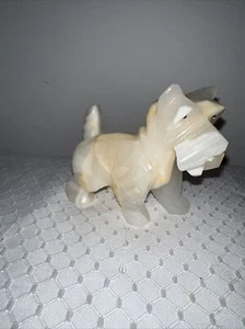 Onyx Scottish Terrier Carved Rock Standing Scotty Dog Figurine 4”x3”x2” - Picture 1 of 8