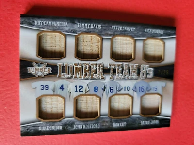 Tarjeta de murciélago Duke Snider Roy Campanella Steve Garvey Ron Cey Rick Monday Lopes #7/25 Foto 1 de 2