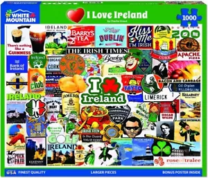 Rompecabezas I Love Ireland 1000 piezas 760 mm x 610 mm de White Mountain - Imagen 1 de 5