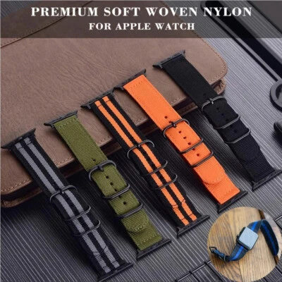 Military Nylon Watch Band For Apple Watch Ultra 38-49mm iWatch Series 10 9 8 7 6 - Image 1 of 4