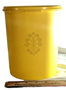 CONTENEDOR DE ALMACENAMIENTO VINTAGE TUPPERWARE AMARILLO COSECHA ORO - USADO EN EXCELENTE ESTADO - Imagen 1 de 5