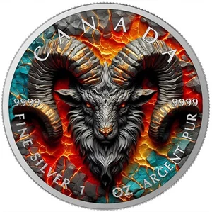 Canada 2025 Stone Zodiac Aries Horns 1 oz coloured silver coin 9999 (12) - Imagen 1 de 5