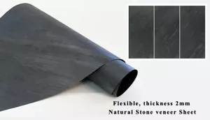 10pc Ocean Black stone veneer sheet,real slate, 2mm flexible, for indoor/outdoor - Picture 1 of 4