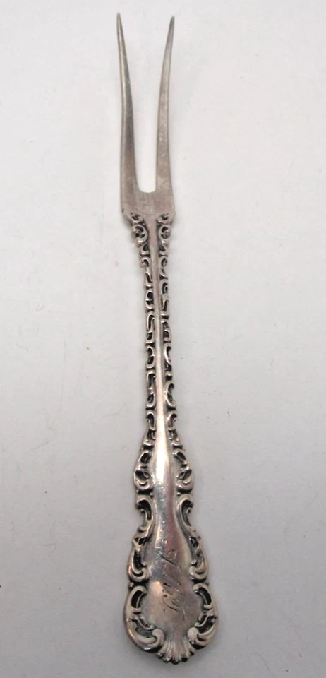 Vintage Antique Gorham Whiting Louis XV Sterling Silver Olive/Lemon Fork w/ MONO - Image 1 of 4