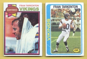 1978 & 1979 Topps Fran Tarkenton Minnesota Vikings 2 Karten Lot - Bild 1 von 1