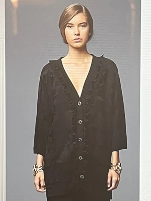 Suéter Cárdigan Chanel 20P Negro Logo CC Talla:42/US10 Original $4,450.00 Excelente Foto 1 de 4
