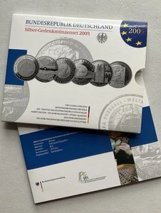 10 € Silber- Gedenkmünzenset BRD von 2005 in Spiegelglanz (5x10 Euro) - Bild 1 von 3