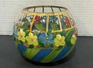 MacKenzie-Childs Tattersall Medium 6" Glaskugel Vase im Ruhestand - Bild 1 von 6