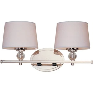 OPEN BOX: Maxim Lighting Rondo 2-Light Bath Vanity, Nickel - MX12762WTPN - Picture 1 of 1