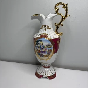Rare Vintage Hand Painted Limoges PRC 18” Tall Ornate Pitcher - Picture 1 of 7