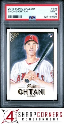 2018 TOPPS GALLERY #116 SHOHEI OHTANI RC ANGELS PSA 9 - Image 1 of 3