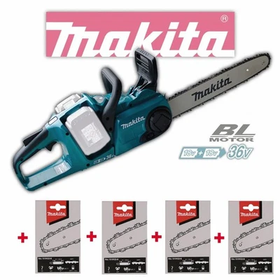 Makita Akku Kettensäge DUC353Z 2x18V 35cm DUC353,  inkl. 4 original Ketten NEU - Bild 1 von 4