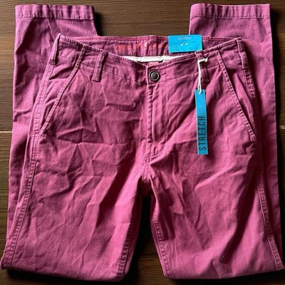 Pantalones chinos informales clásicos para hombre ajustados rojos camel talla 30X30 rojos nuevos Foto 1 de 4