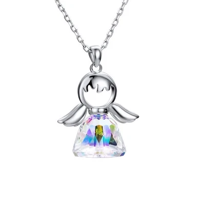 Collana in argento 925 con ciondolo a forma di angelo per donne collana di - Immagine 1 di 4