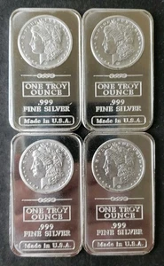 Lot of Four GA 1oz Silver Morgan Bars - Picture 1 of 3