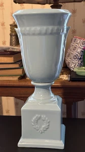 Abingdon Blue Vase Urn Footed Rare 2 Piece Large 13.5 in USA Pottery - Picture 1 of 14
