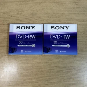 2 discos de cámara de video Sony 8 cm DVD-RW regrabables 1,4 GB 30 minutos totalmente nuevos/sellados - Imagen 1 de 8