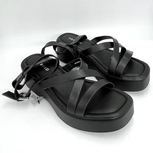 Nuevas sandalias de plataforma negras tórridas con tiras - talla 8WW - Imagen 1 de 12