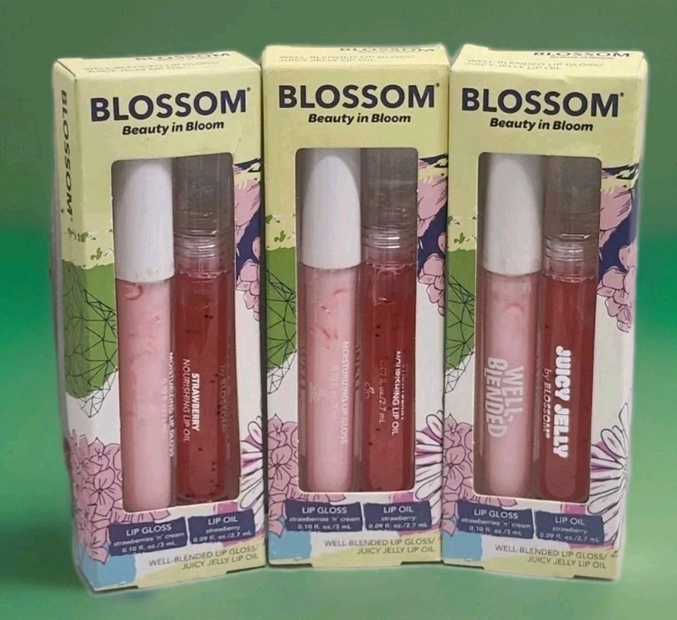 Blossom Strawberries n Cream Lip Gloss & Strawberry Lip Oil Well Blended Juicy