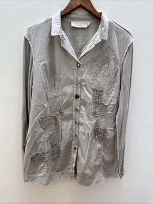 Womens Daniela Dallavalle ELISA CAVALETTI Grey Long Sleeve Top Blouse Size L - Image 1 of 4