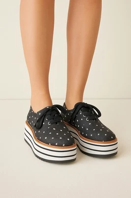 Zapatos Zara Cuña Oxford Con Cordones EU 37 US 7.5 Cybergoth Whimsigoth Lona Recubierta Foto 1 de 4