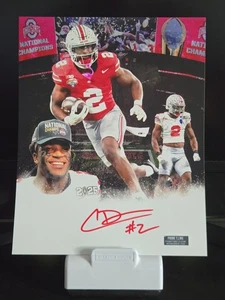 Caleb Downs Ohio State Buckeyes signiertes 8 x 10 Foto Prime Time Zertifikat - Bild 1 von 3