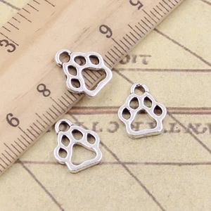 30 Pc Dog Paw Pendant Zinc Alloy Antique Bronze Silver Charms DIY Jewelry Making - Picture 1 of 9