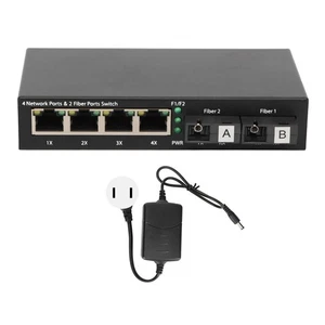 Fiber Media Converter 6 Ports 10 100 1000Mbps RX1550nm 20km Extension Gigabit - Picture 1 of 22