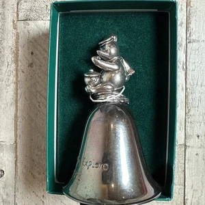 Lunt Silversmiths Disney Winnie Pooh Big Explore Bell 1998 Silverplate b3 - Picture 1 of 5