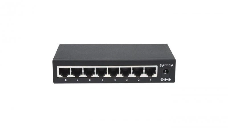 Switch GIGABIT 8 portowy 10/100/1000 MBPS RJ45 metalowa obudowa, INT 530347 - Image 1 of 1