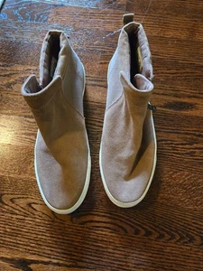 Keds Women's Khaki Suede/Canvas Zip Booties Size 10 - Picture 1 of 6