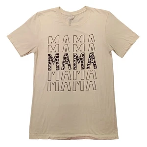 Bella & Canvas T Shirt S Women's MAMA Animal Print Cotton - Picture 1 of 5